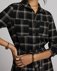 Plaid Jaspé Twill Shirtdress
