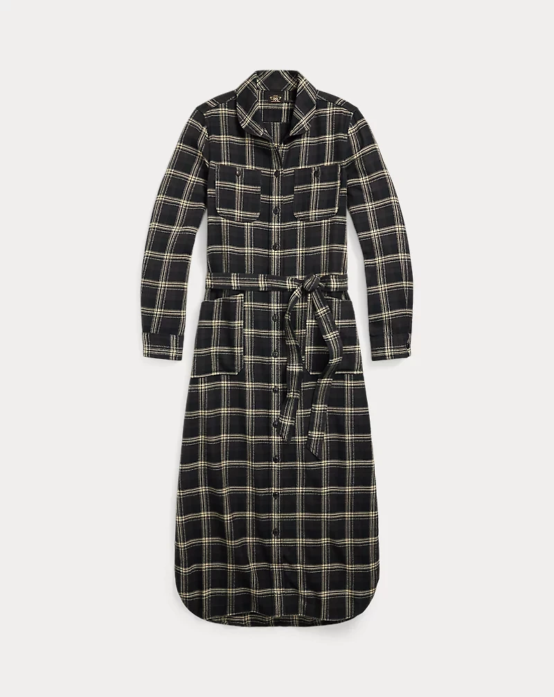 Plaid Jaspé Twill Shirtdress