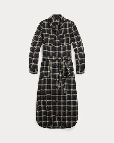 Plaid Jaspé Twill Shirtdress