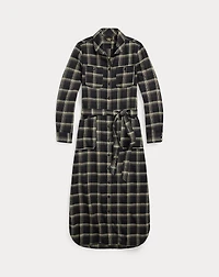 Plaid Jaspé Twill Shirtdress