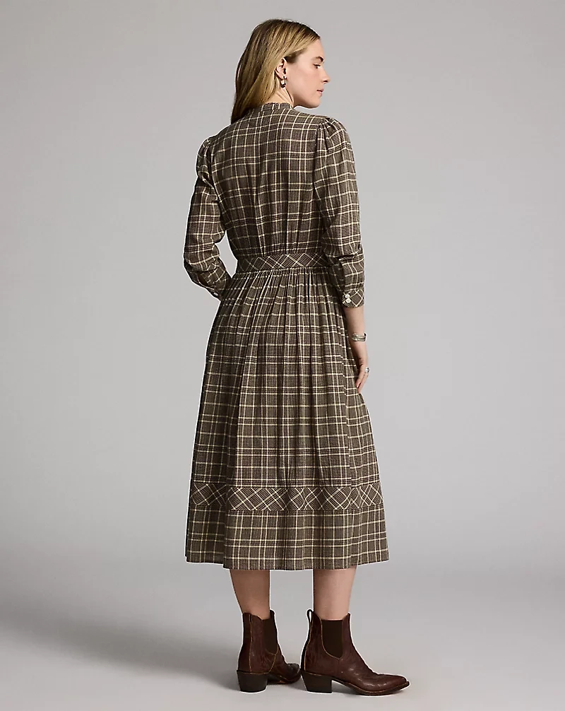 Checked Cotton Dobby Dress