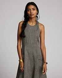Herringbone Tweed Racerback Dress