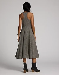 Herringbone Tweed Racerback Dress
