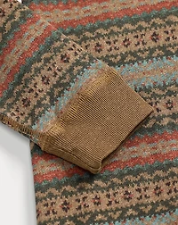 Fair Isle Linen-Cotton Henley Dress