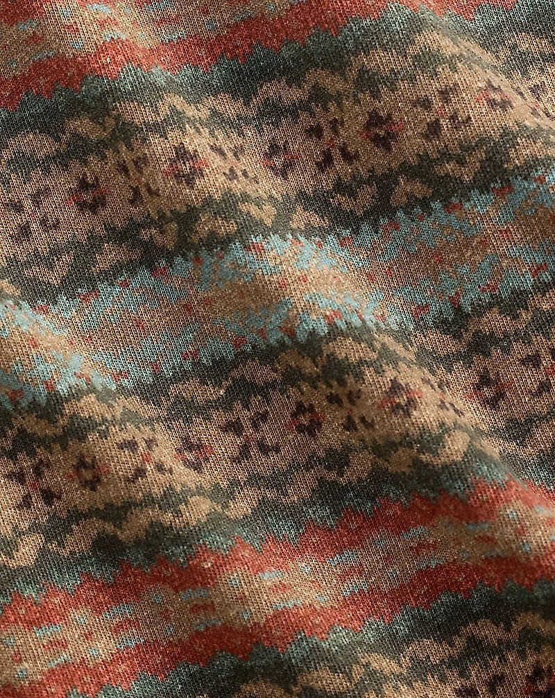 Fair Isle Linen-Cotton Henley Dress