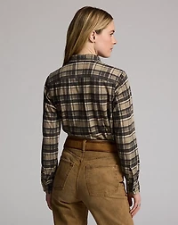 Plaid Linen-Cotton Jersey Workshirt