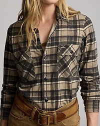 Plaid Linen-Cotton Jersey Workshirt