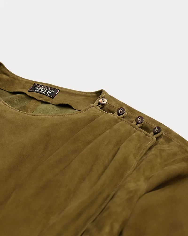 Draped Goat-Suede Blouse
