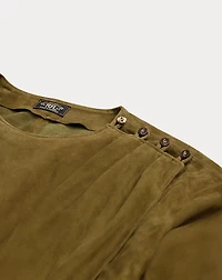 Draped Goat-Suede Blouse