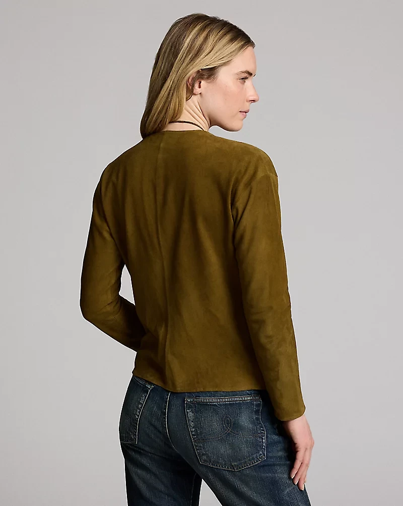 Draped Goat-Suede Blouse