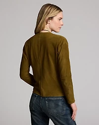 Draped Goat-Suede Blouse
