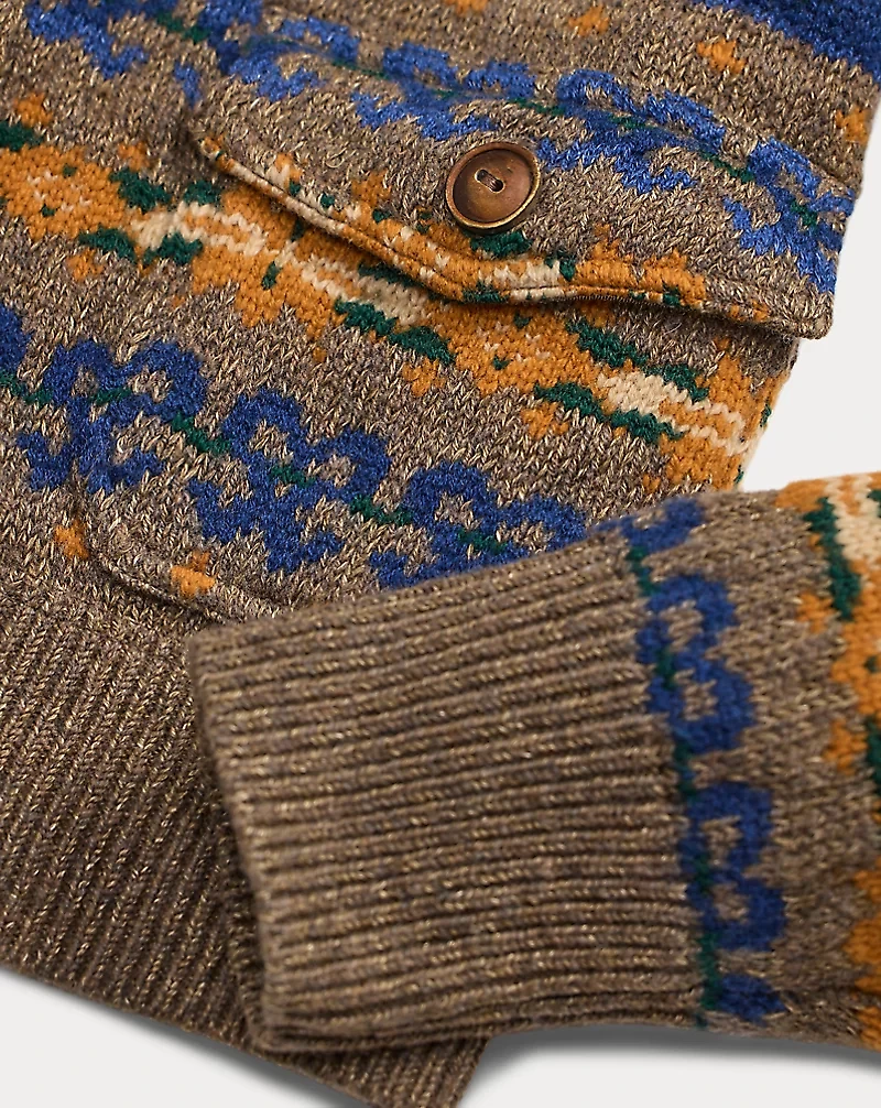 Fair Isle Jacquard Sweater Jacket