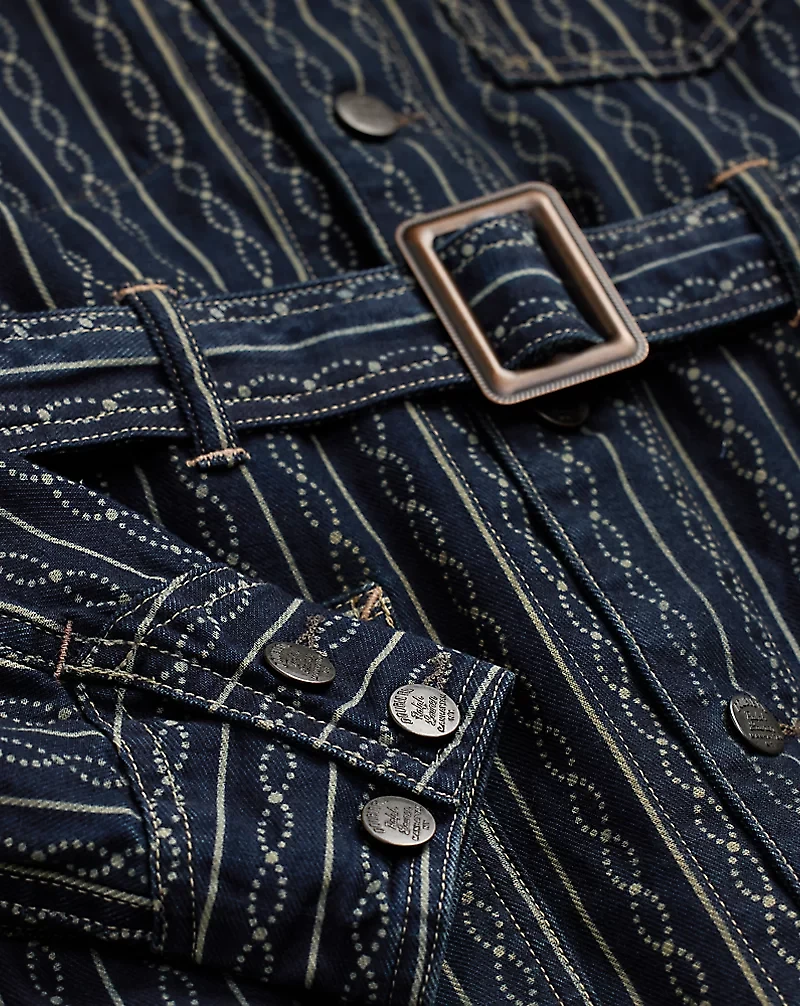 Indigo Print Twill Shop Coat