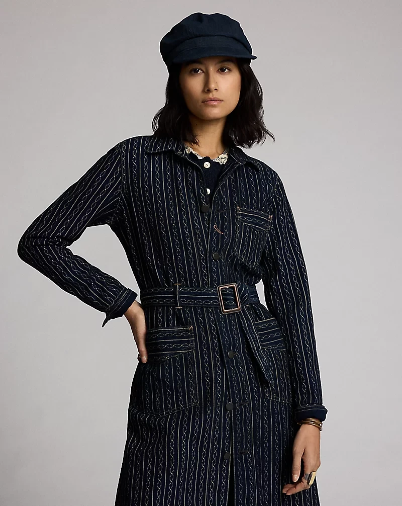 Indigo Print Twill Shop Coat