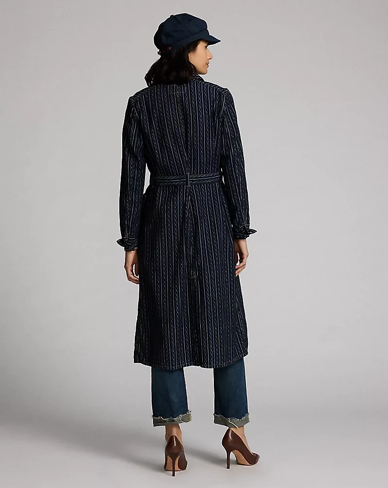 Indigo Print Twill Shop Coat