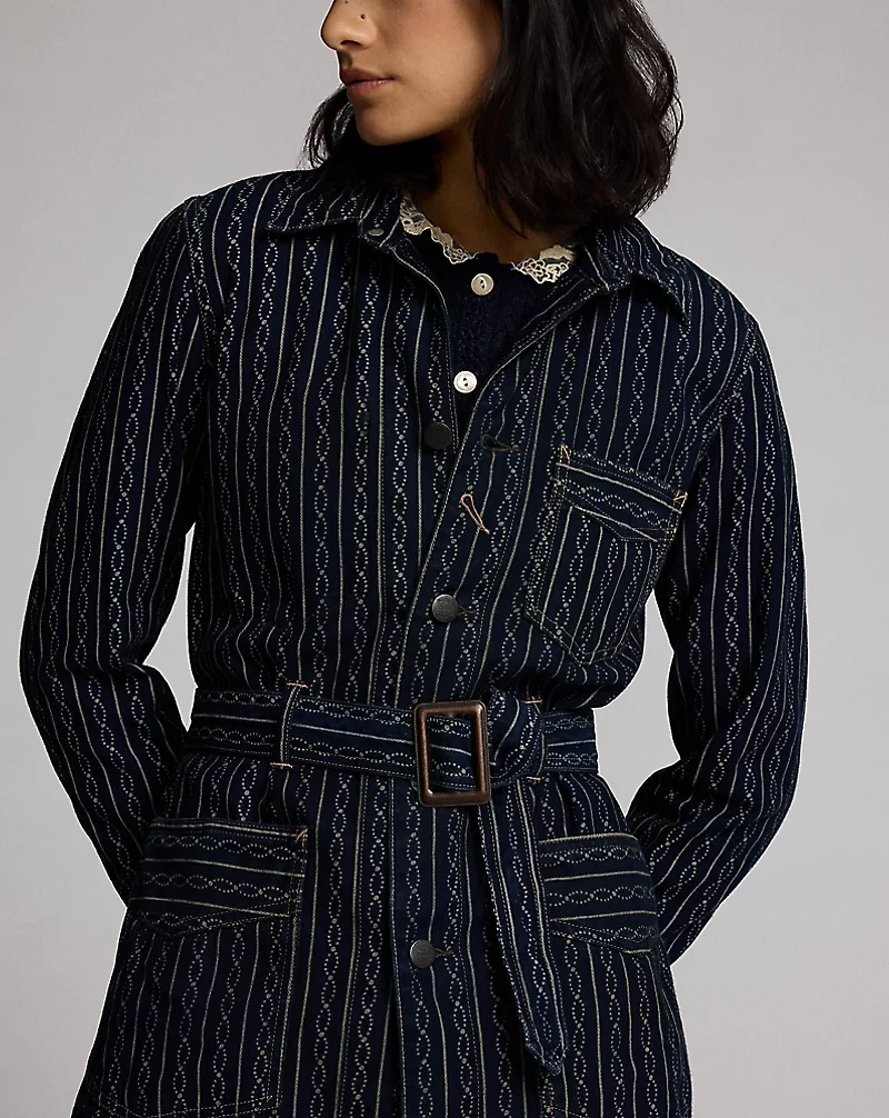Indigo Print Twill Shop Coat