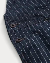 Indigo Dot-Stripe Denim Overall