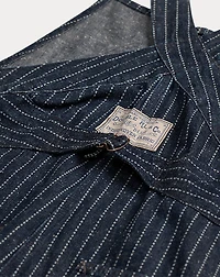 Indigo Dot-Stripe Denim Overall
