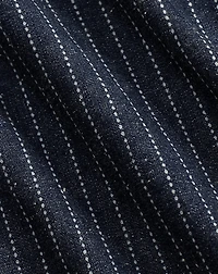 Indigo Dot-Stripe Denim Overall