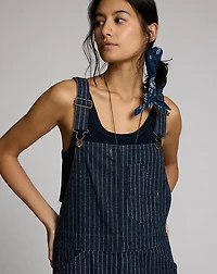 Indigo Dot-Stripe Denim Overall