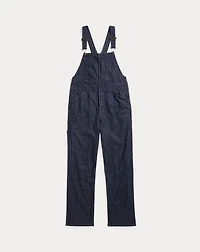 Indigo Dot-Stripe Denim Overall