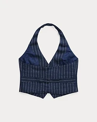 Striped Linen Halter Vest
