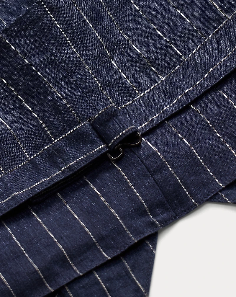 Striped Linen Halter Vest