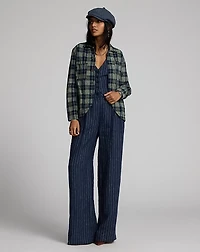 Striped Linen Halter Vest
