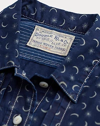 Indigo Print Cotton-Linen Coverall