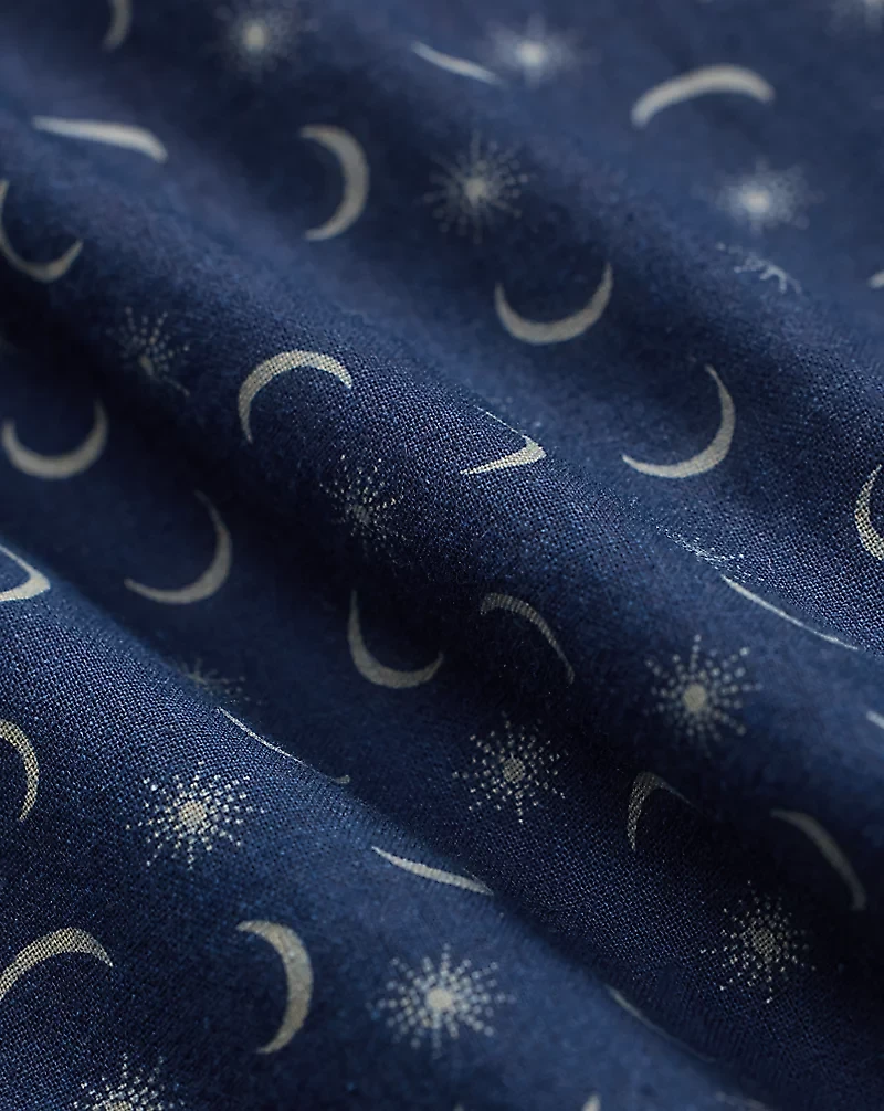 Indigo Print Cotton-Linen Coverall