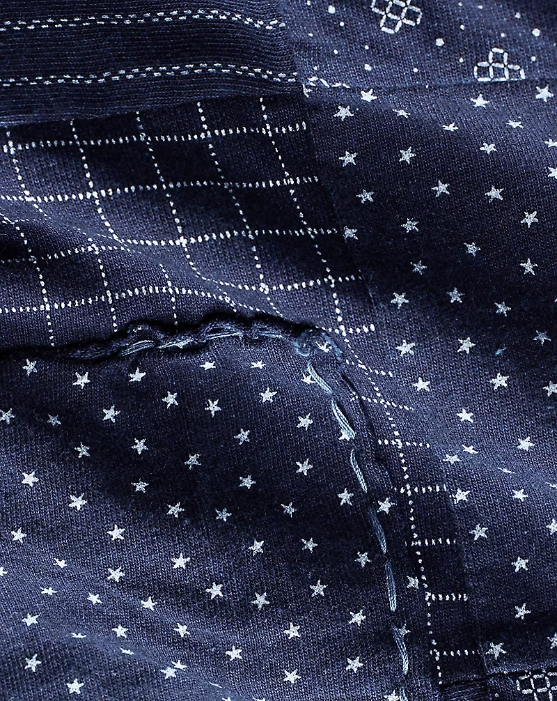 Indigo Patchwork Henley Dress