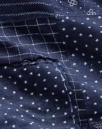 Indigo Patchwork Henley Dress