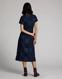 Indigo Patchwork Henley Dress