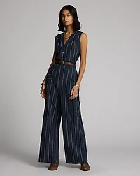 Indigo Print Jersey Jumpsuit
