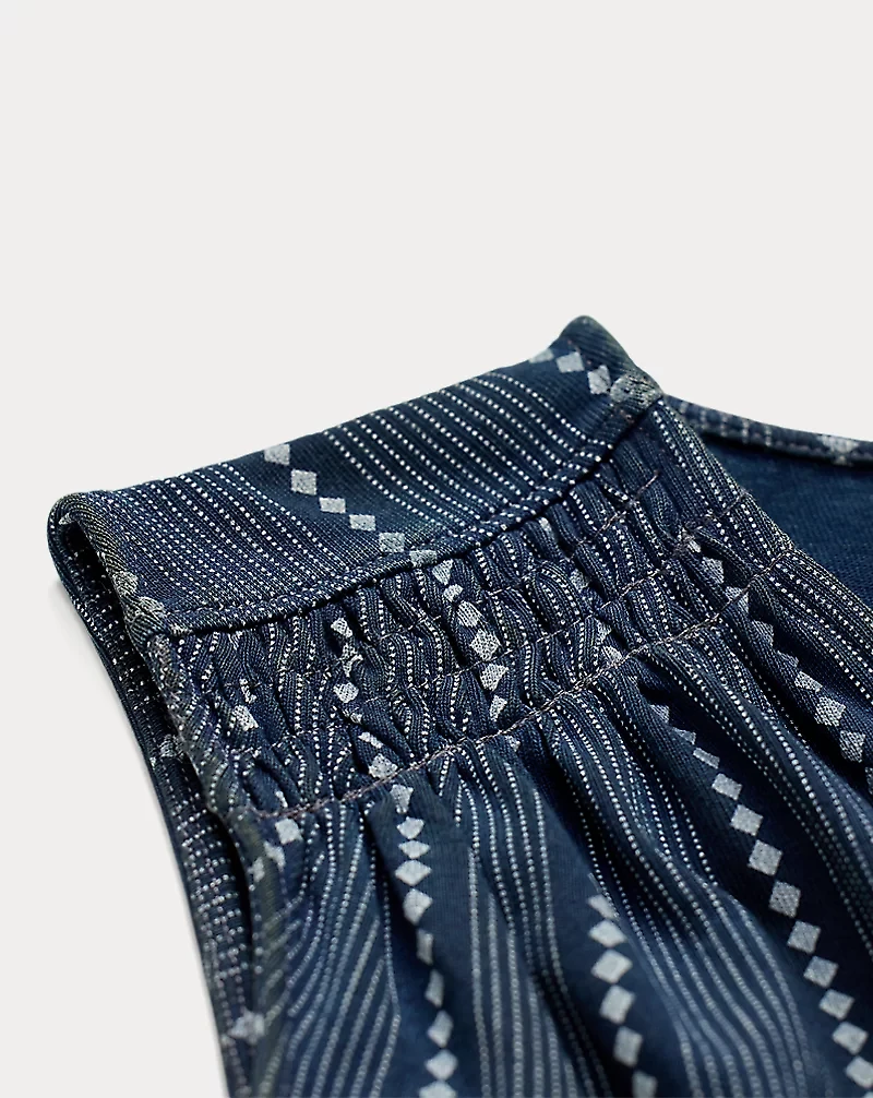 Indigo Print Jersey Jumpsuit