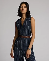 Indigo Print Jersey Jumpsuit