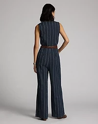 Indigo Print Jersey Jumpsuit