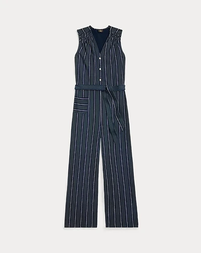 Indigo Print Jersey Jumpsuit