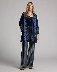 Indigo Bandanna-Print Voile Duster