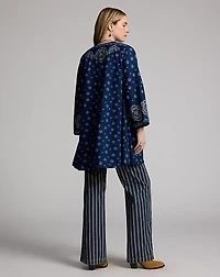 Indigo Bandanna-Print Voile Duster