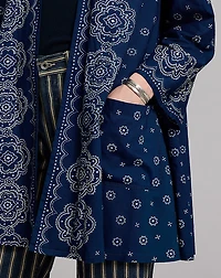 Indigo Bandanna-Print Voile Duster
