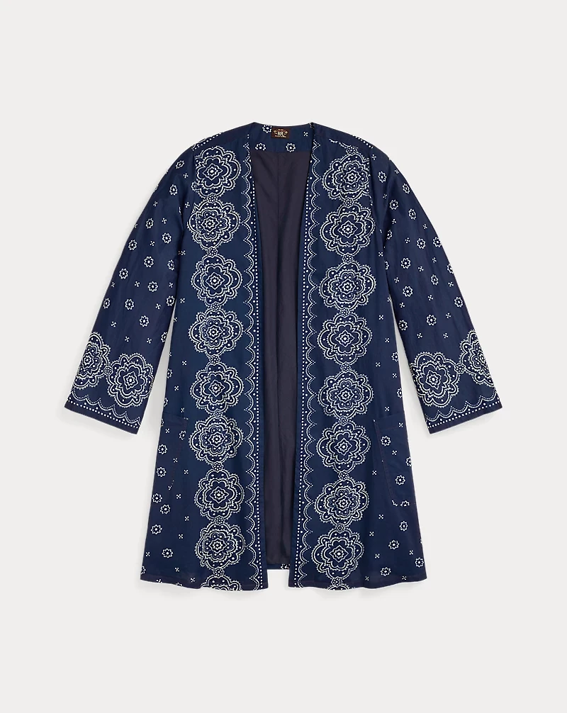 Indigo Bandanna-Print Voile Duster