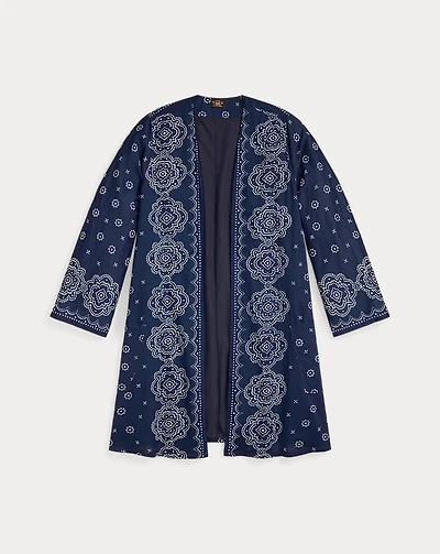 Indigo Bandanna-Print Voile Duster