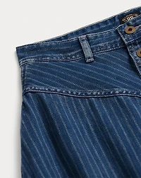 Indigo Striped Denim Skirt