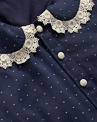 Belted Swiss-Dot Dobby Dress