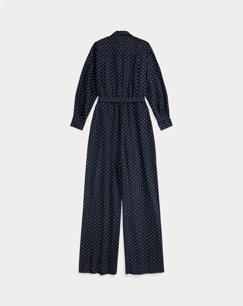 Polka-Dot Silk Crepe Jumpsuit
