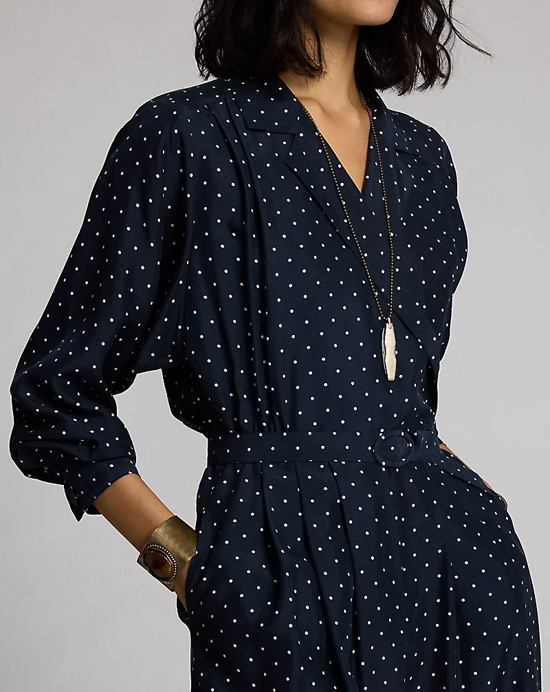 Polka-Dot Silk Crepe Jumpsuit