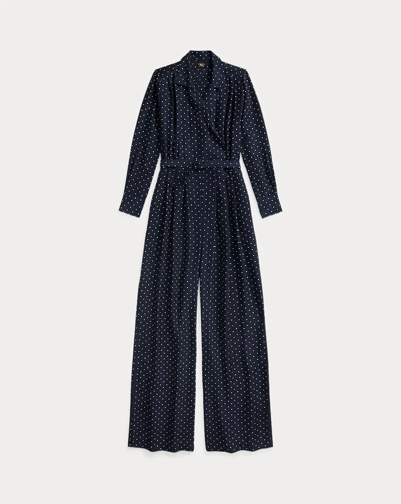 Polka-Dot Silk Crepe Jumpsuit
