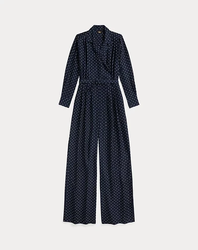 Polka-Dot Silk Crepe Jumpsuit