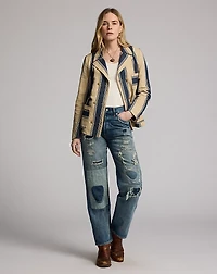 Striped Linen-Cotton Twill Jacket